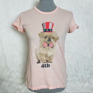 Wildfox Light Pink 4th of July Crewneck T-Shirt